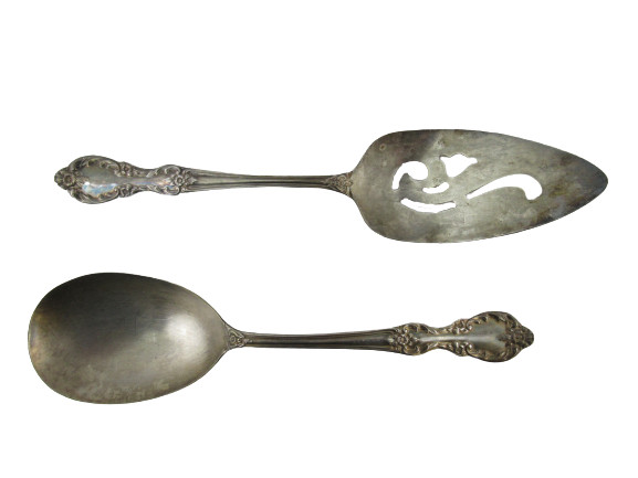 Vintage WM Rogers Grand Elegance 1959 Pie Server & Serving Spoon Set