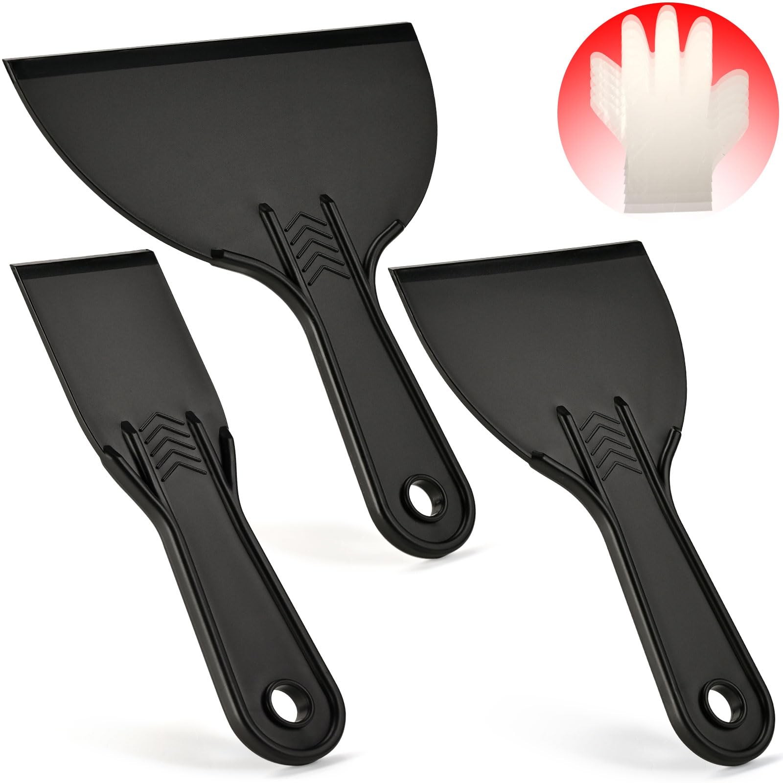 Fledomx Plastic Putty Knife Set – 3 Pack 2" 4" 6" Flexible Scrapers – Spackle...