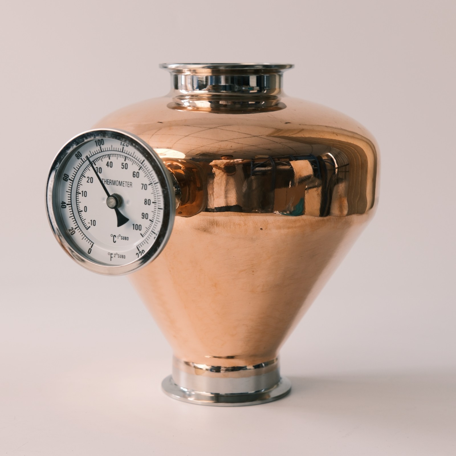 3 inch Tri Clamp Copper Distillation Helmet - Distilling Reflux - w/ Thermometer