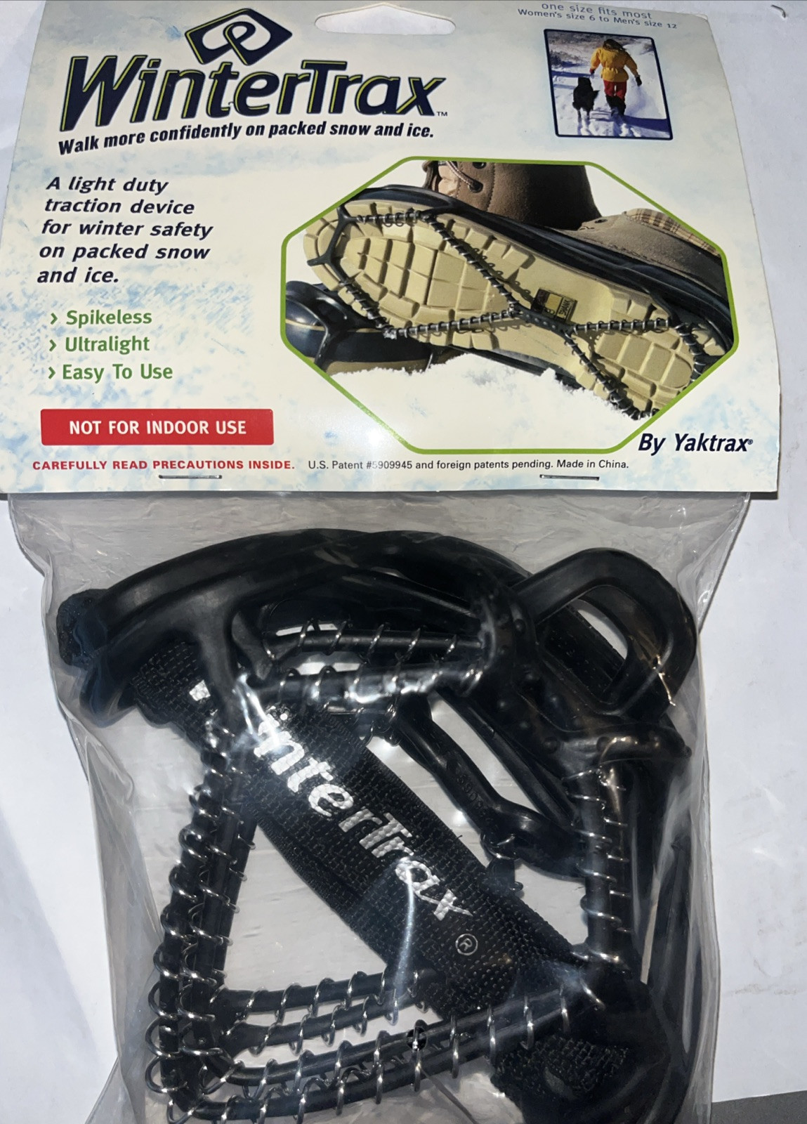 WinterTrax Yaktrax Ultralight Spikeless Traction Womens 6 to Mens 12 Snow Ice