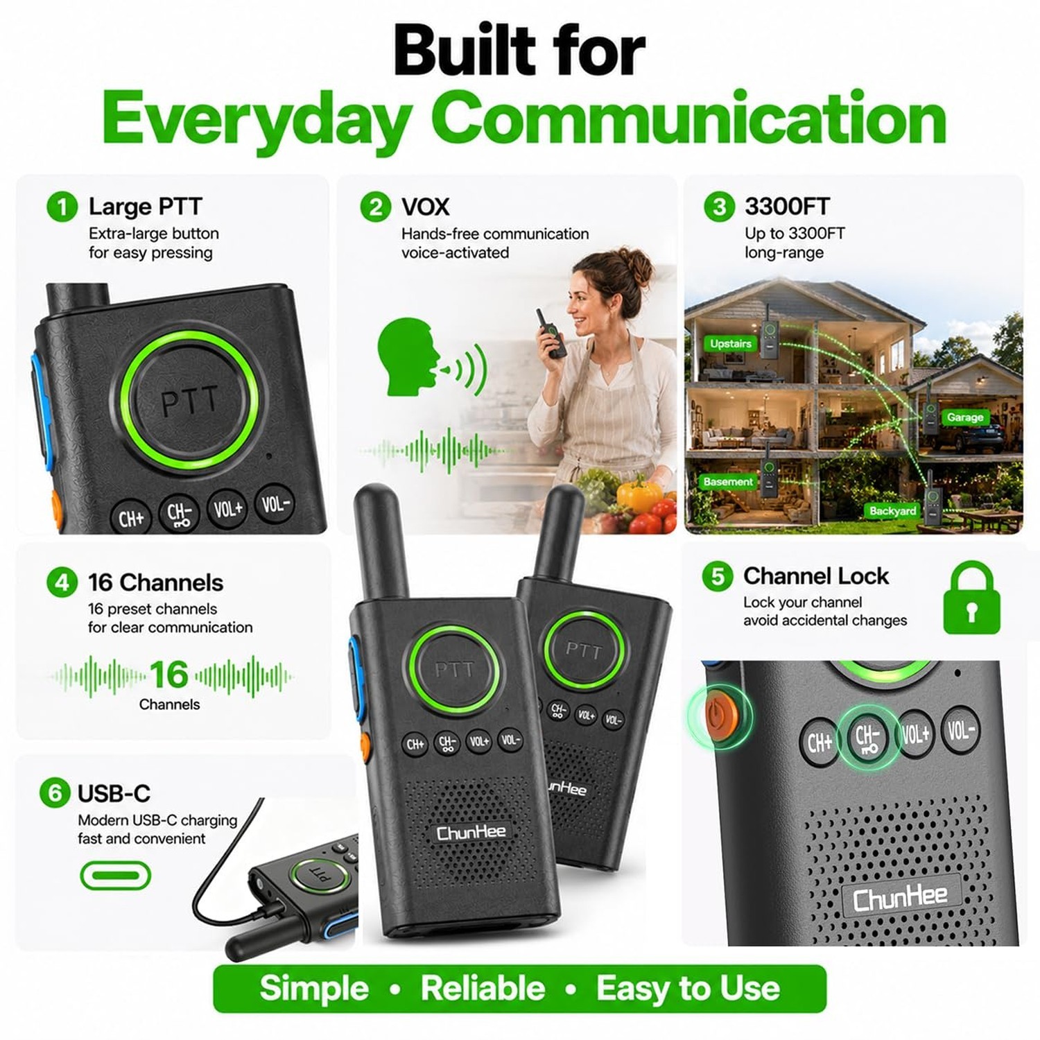 Wireless Intercom System 3300 ft Long Range, 2 Way Intercom for Home Office &...