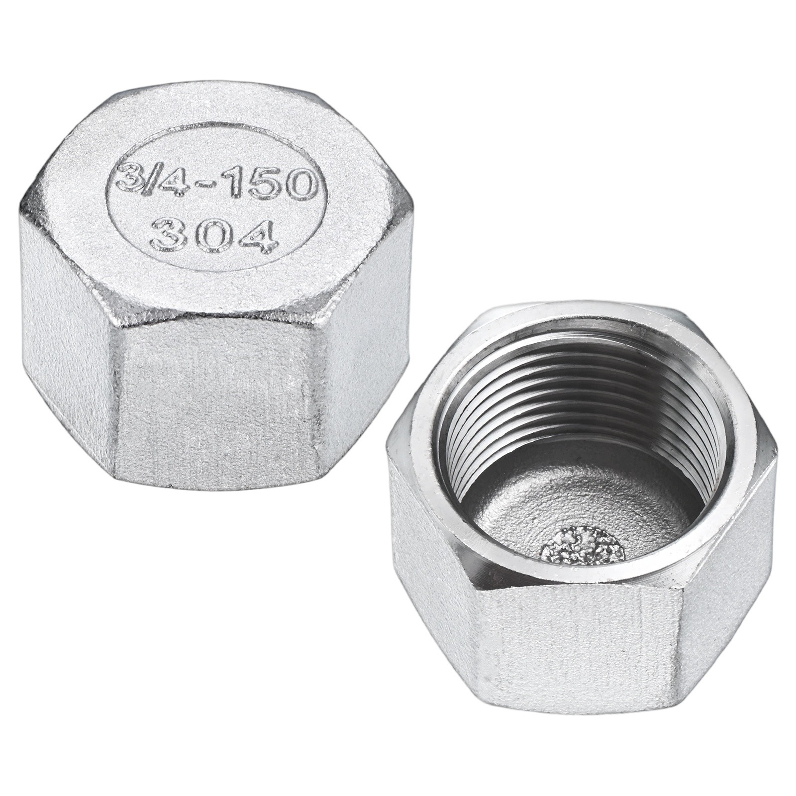 2-Pack 304 Stainless Steel Square Head Plug, 3/4 Inch NPT Male Pipe Fittings