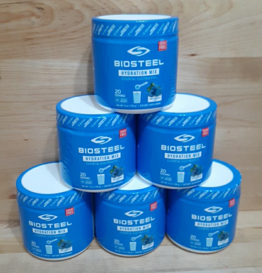 3 PACK: BIOSTEEL BLUE RASPBERRY HYDRATION MIX 20 SERVINGS NSF ELECTROLYTES 5oz