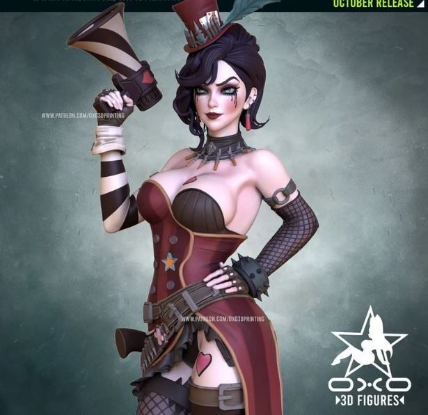 UNPAINTED Mad Moxxi V2 Borderlands Diorama 3d Printed Model Kit