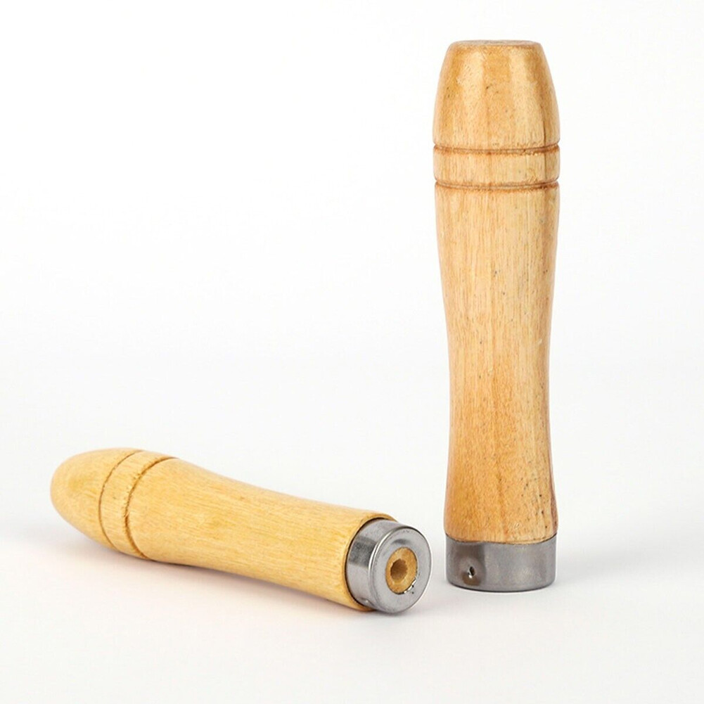 20 Pcs Wooden File Handle Fit Home Toosl Stainless Steel Ring Hardwood DIY 9cm-