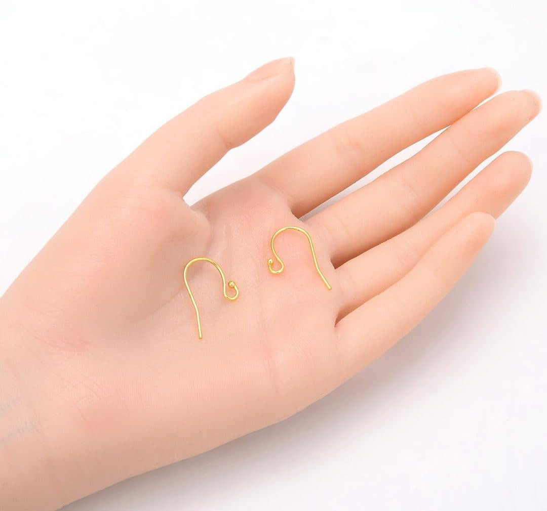 Gold Plated Fish Hook Earring Wires 50PCS