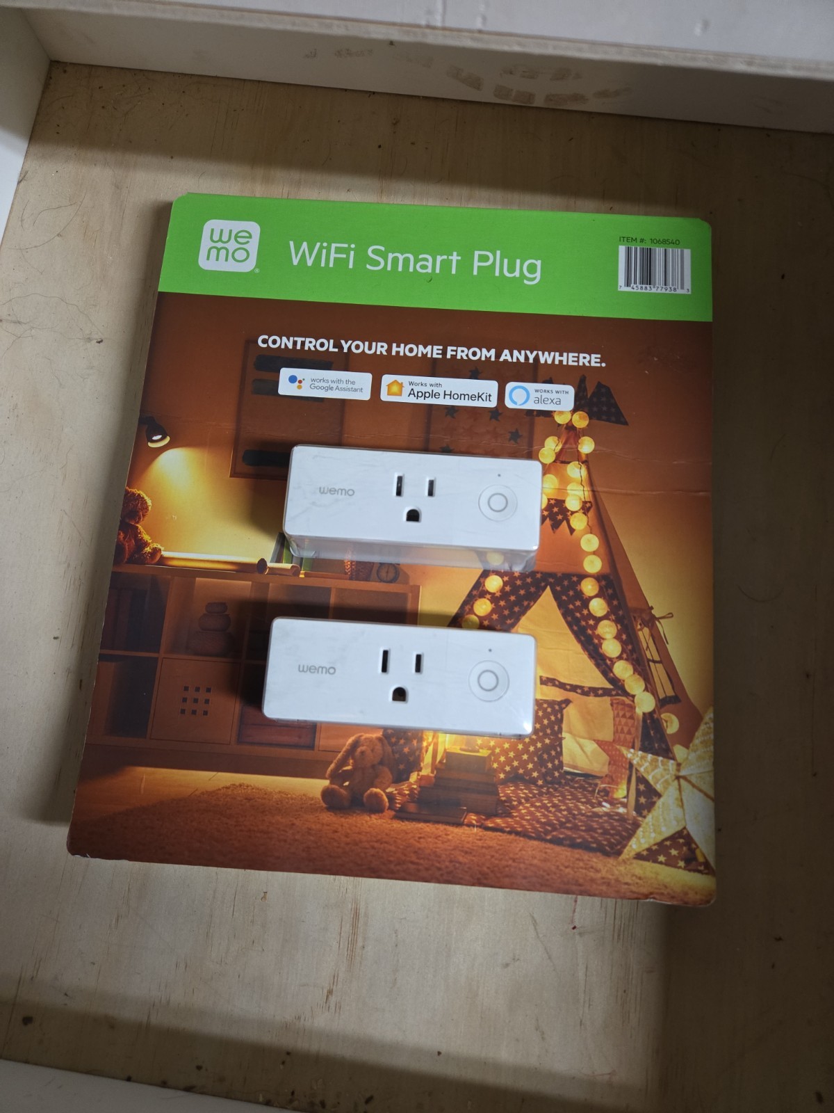 Wemo WiFi Smart Plug 2 Pack White 1068540 Apple HomeKit Alexa Google Assistant
