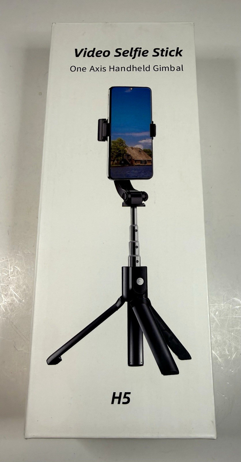 H5 One-Axis Handheld Gimbal Selfie Stick Tripod for Smartphone, Bluetooth, Black