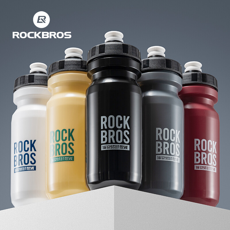 ROCKBROS Cycling Kettle Water Bottle w/Cage 600ml Portable Squeezable Leak-proof