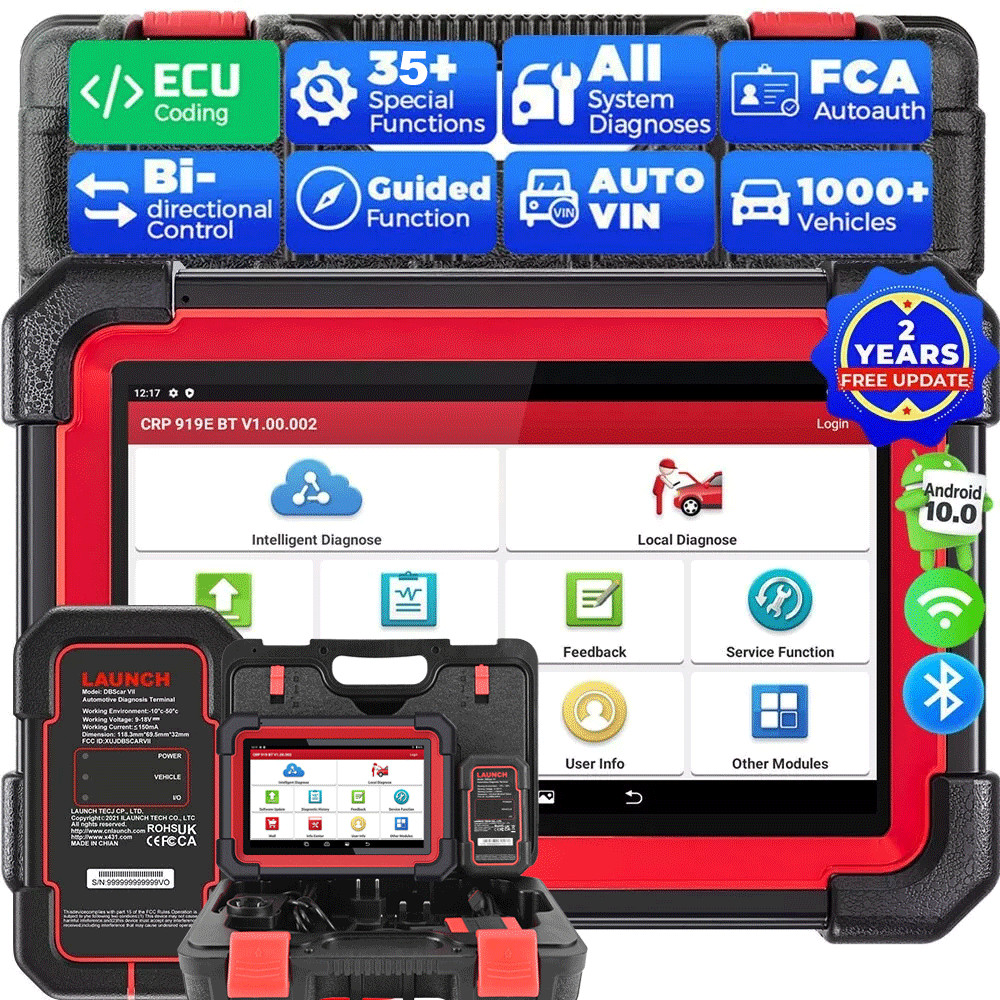 LAUNCH X431 CRP919E BT PRO Elite Bidirectional Car Diagnostic Scanner ECU Coding