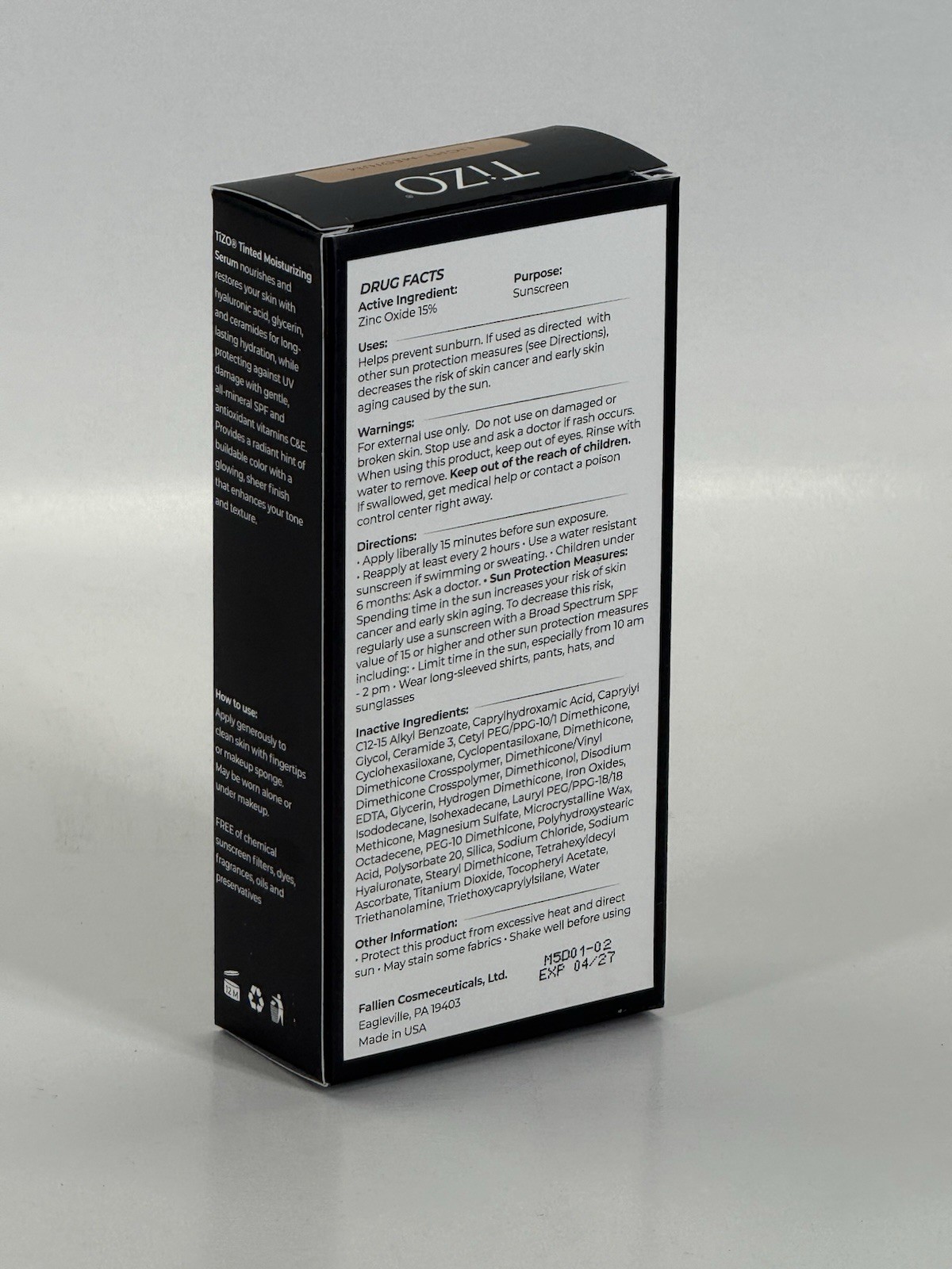 TiZO Tinted Moisturizing Serum SPF 30 Sunscreen | Light-Medium | 1.75 oz