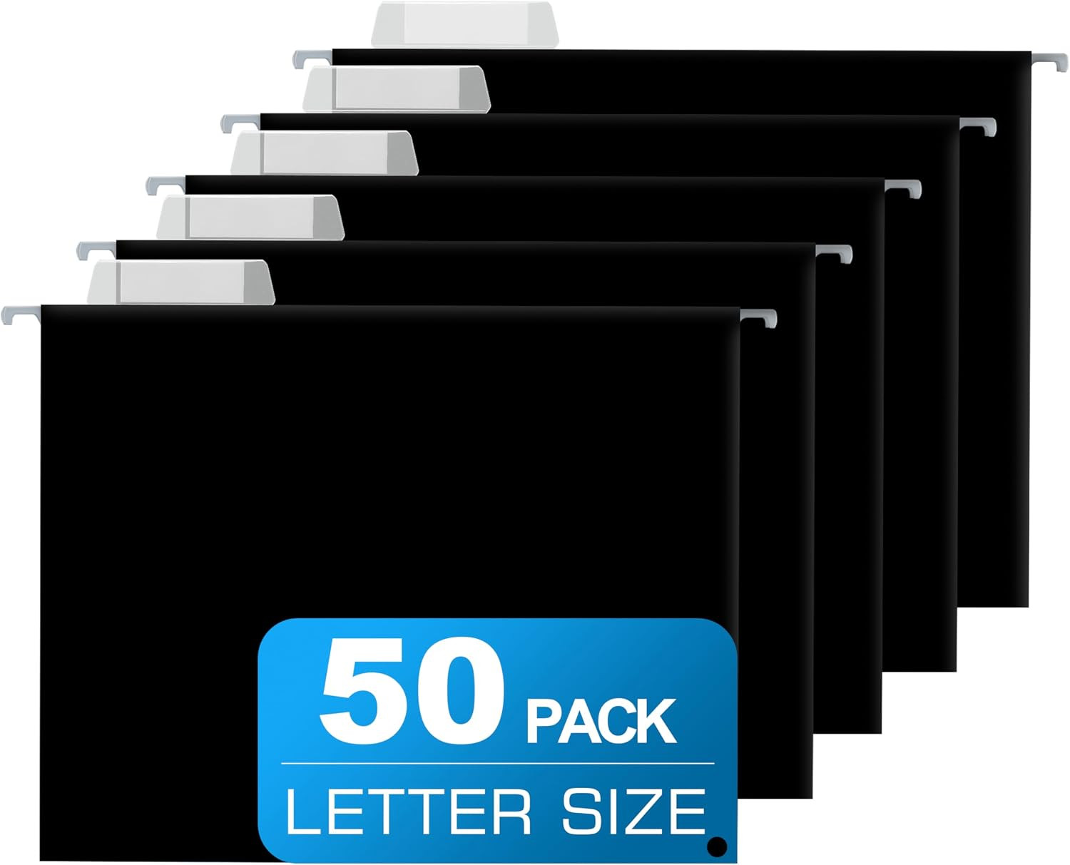 50 Packs Hanging File Folders Black,Letter Size 8.5X11,Hanging File Folders with