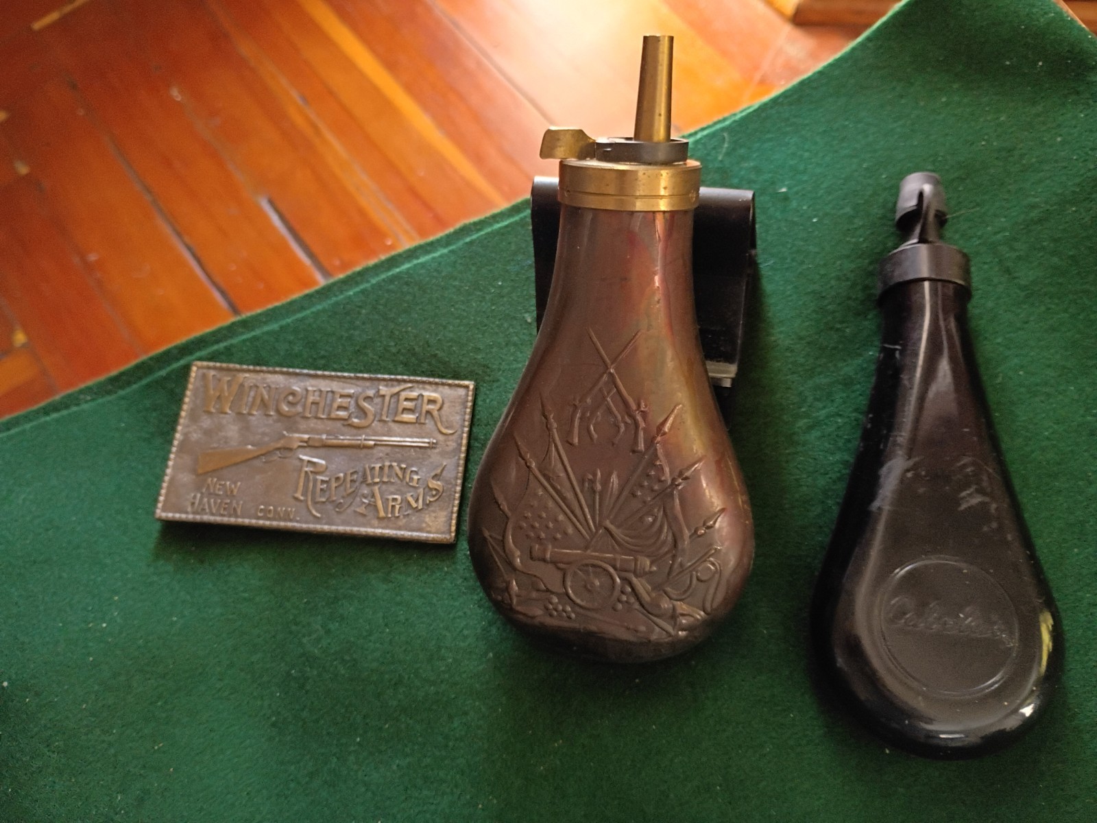 Black Powder Flask Brass