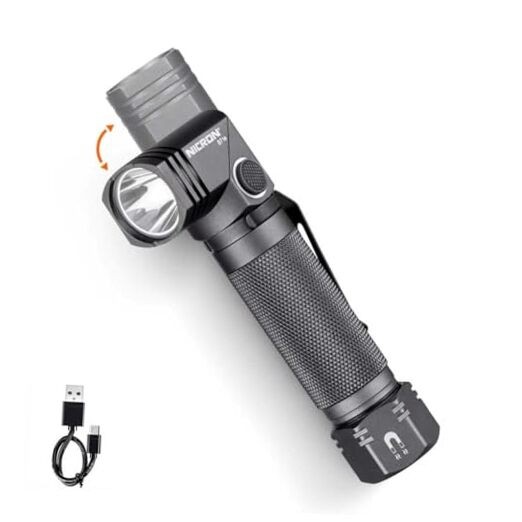 1300 Lumens Rechargeable Magnetic Flashlight, 6 Modes LED 90 Degree Flashlight