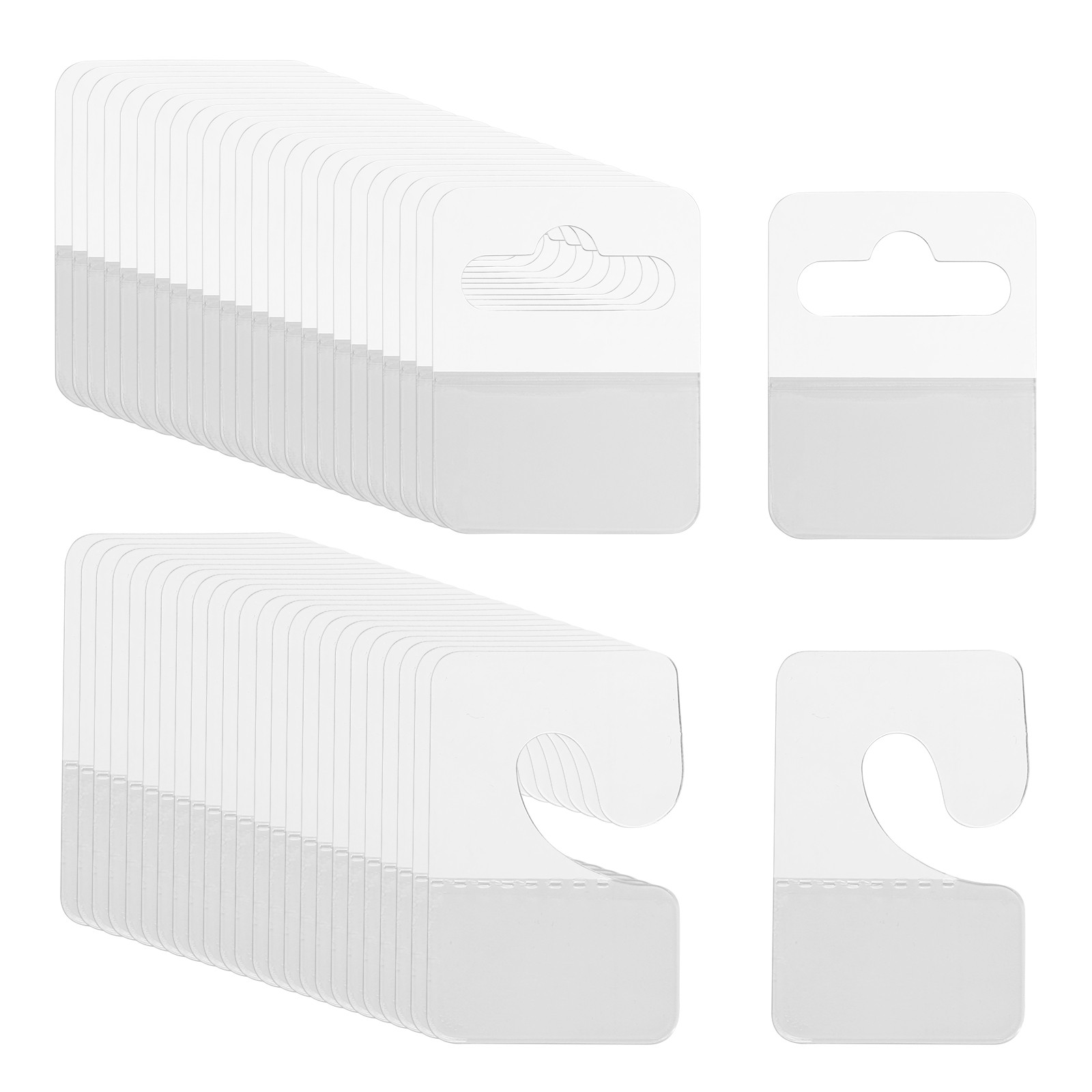 Hang Tabs 1.1x1.7 / 1.4x1.8 Inch, 120 Pcs Adhesive Hanging Tags, 2 Styles