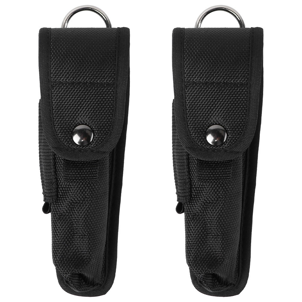 2Pcs Portable Flashlight Holsters Nylon Flashlight Pouch Multi-function Bag