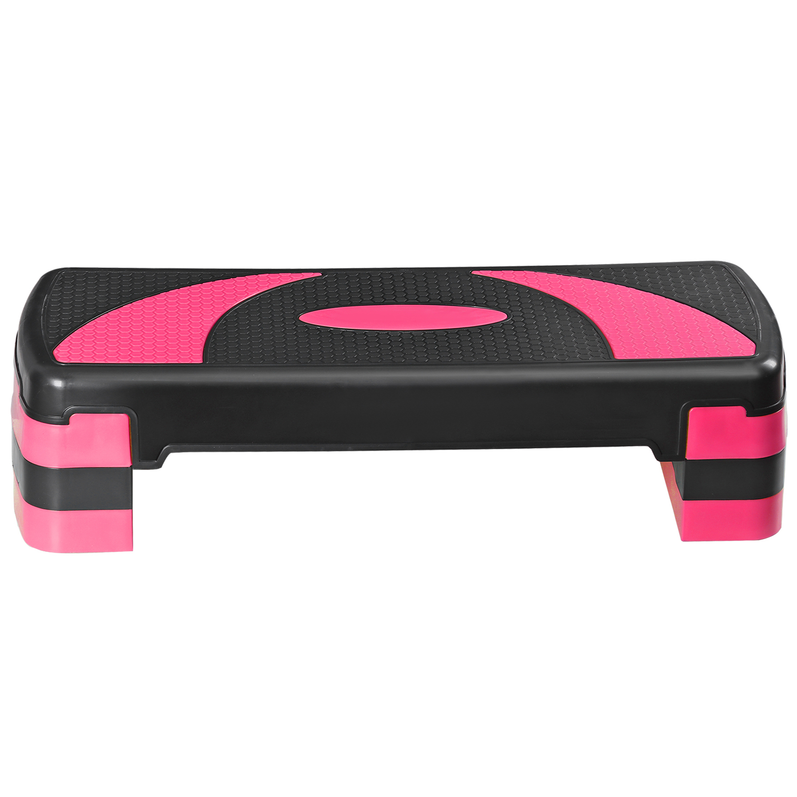 Adjustable Workout Aerobic Stepper Pink Exercise Step Platform with 4 Risers