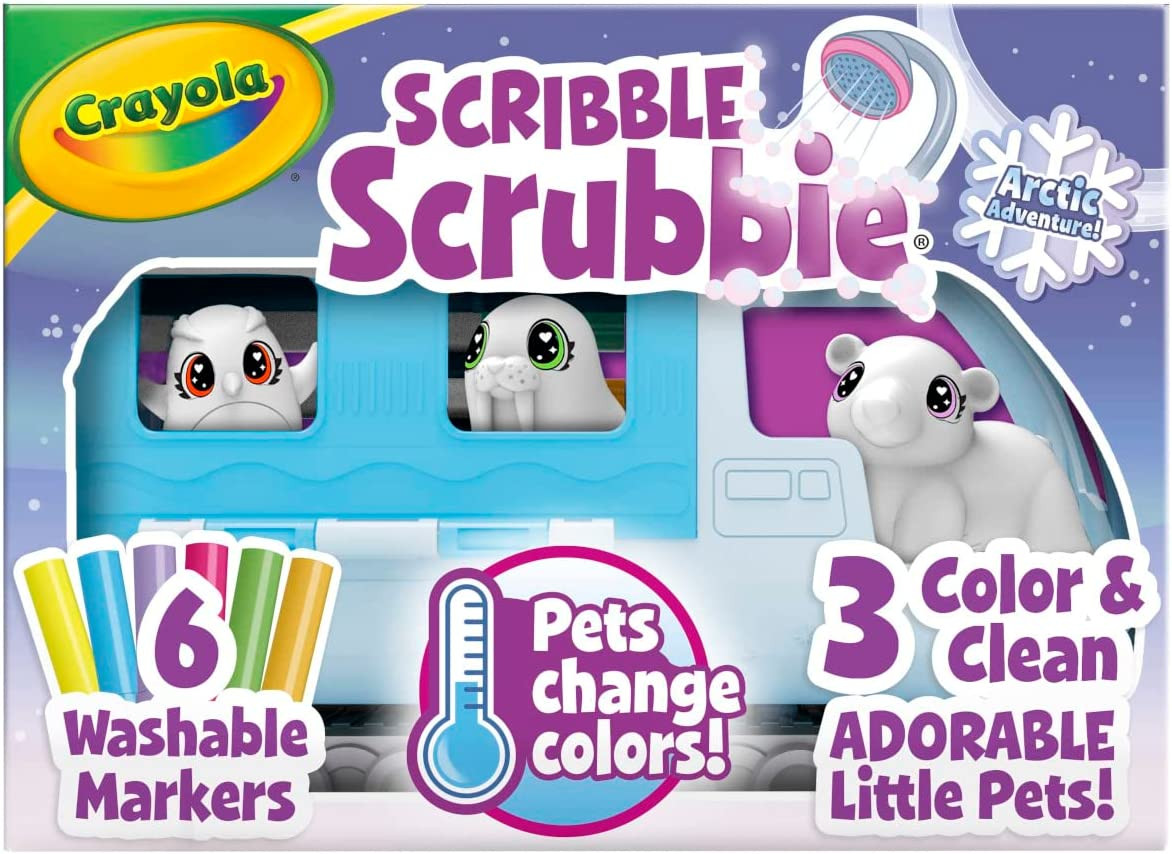 Scribble Scrubbie Pets Arctic Snow Explorer, Color & Wash Creative Toy, Gift for