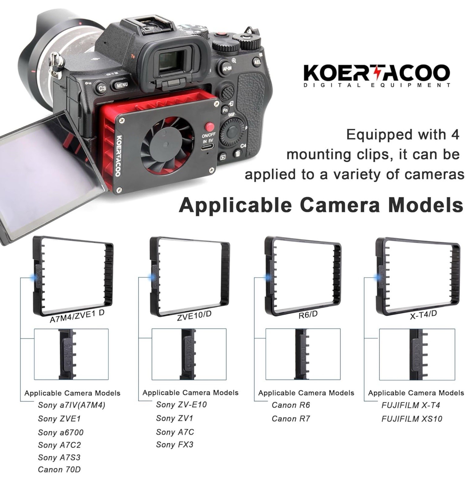 Koertacoo Camera External Cooling System/Cooling Fan for Live Broadcast 0016