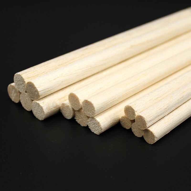 4/6/8/12mm Solid Balsa Wood Dowels Round Rods Aircraft Ship Model DIY Long 330mm