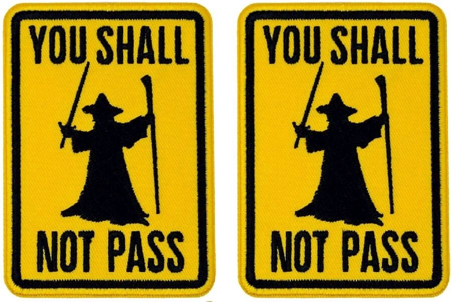 YOU SHALL NOT PASS LORD OF THE RINGS GANDALF PATCH |2PC IRON ON SEW  3.5"x2.5"