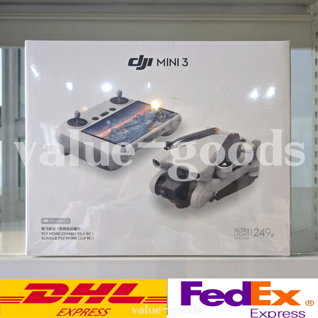 DJI Mini 3 Fly More Combo Camera Drone + RC Remote Controller + 3 Battery