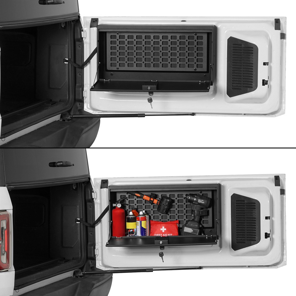 Tailgate Table Storage Lock Box w/Interior MOLLE Panel Fit Ford Bronco 2021-2026