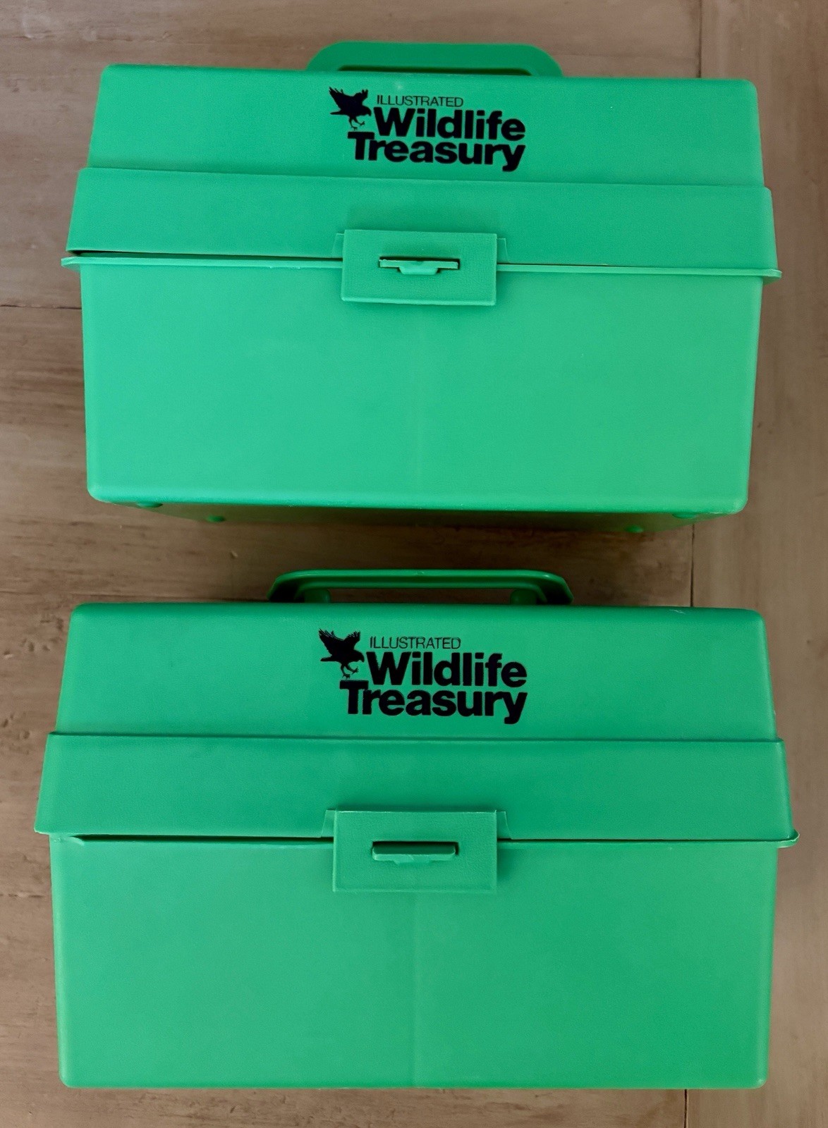 LOT Vintage Illustrated Wildlife Treasury Animal Cards 2 Green Cases LOOK READ