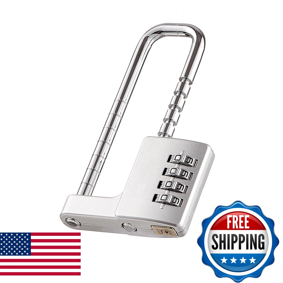 ZGSJ 837 Combination Padlock 1.6In to 3.8In Stainless Steel Adjustable Shackle