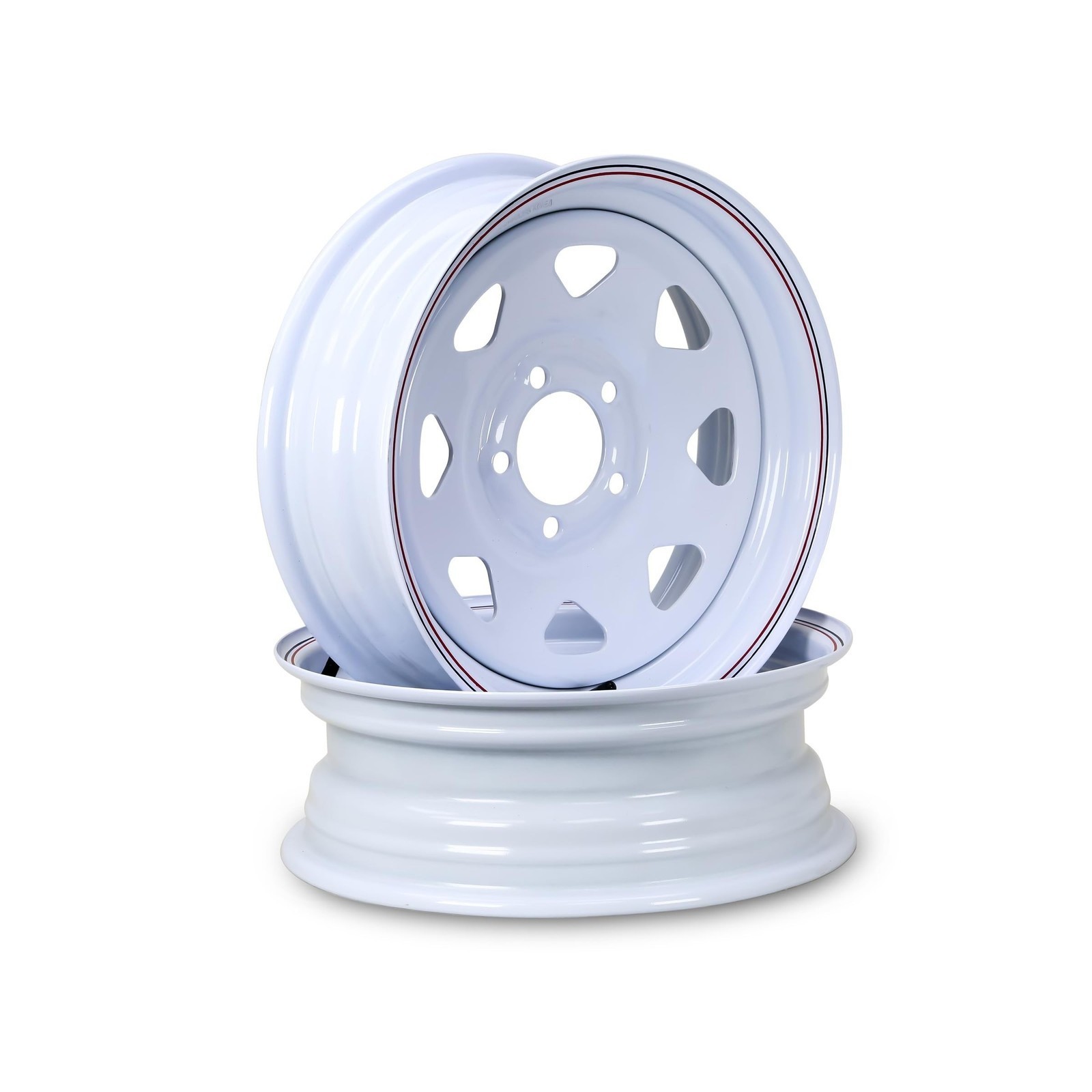 15 x 5 Trailer Wheels 5 Lug on 4.5" Bolt Pattern White Spoke Trailer Rim