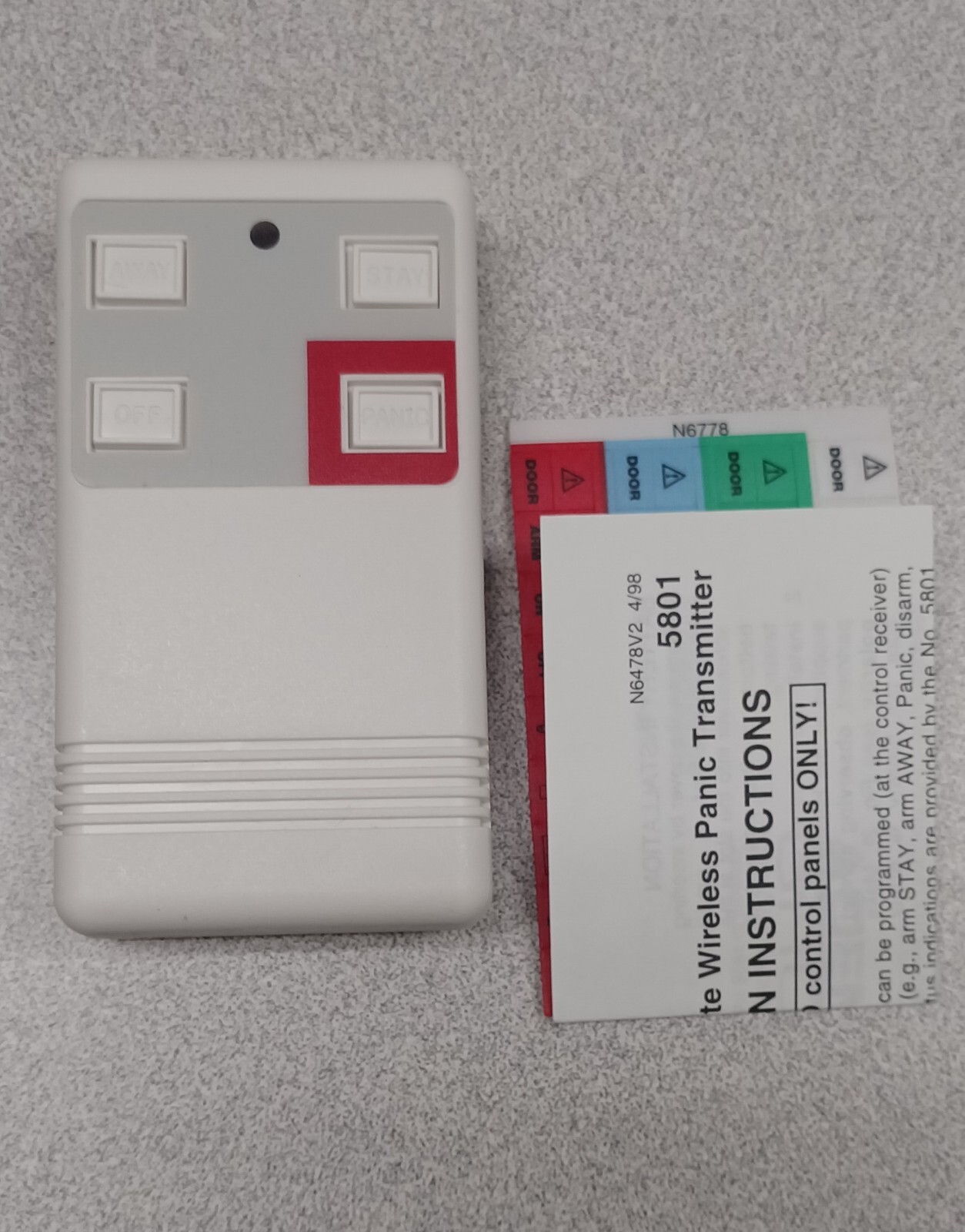 Ademco 5801 4 Button Wireless Remote