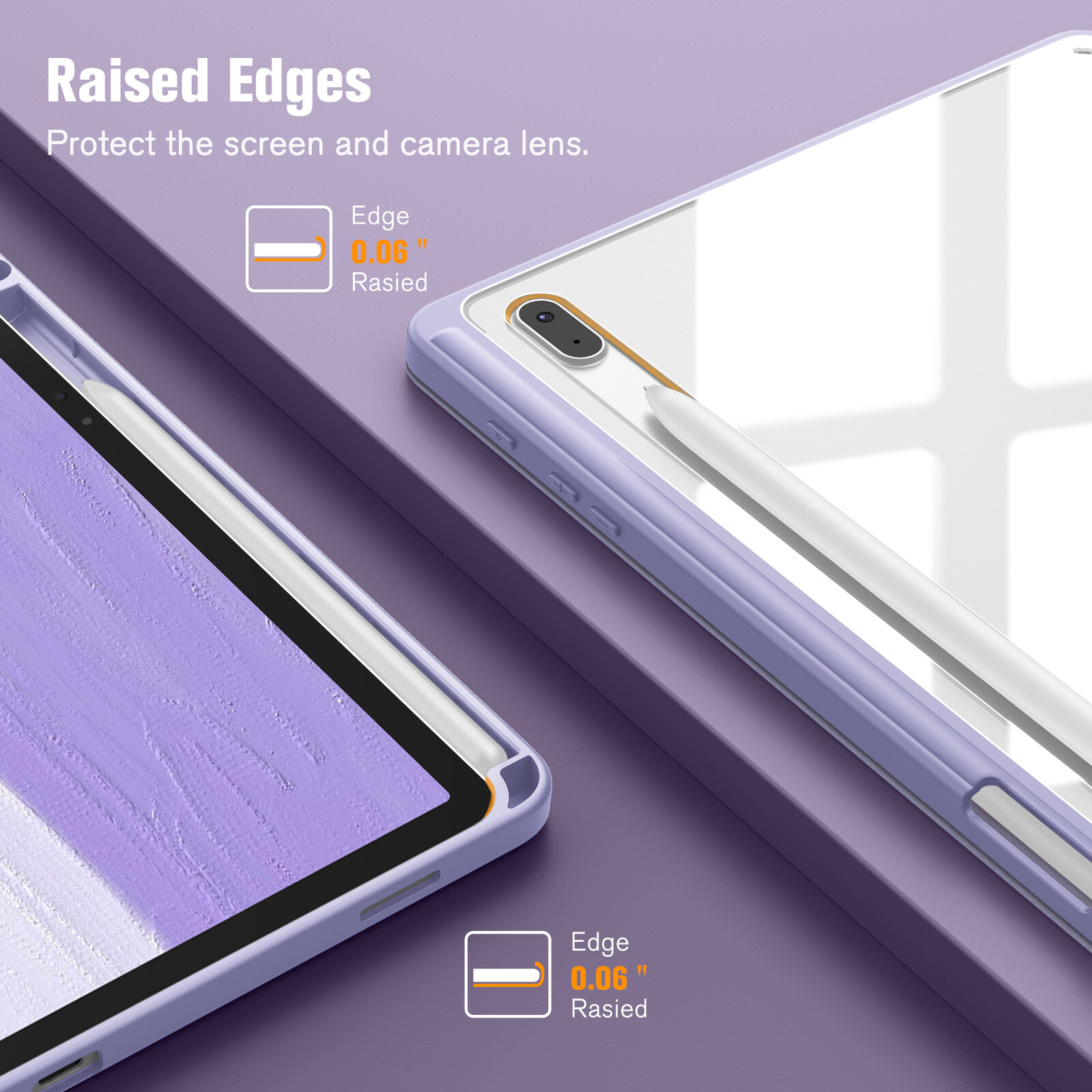 Case for Samsung Galaxy Tab S7 FE 12.4'' 2021 Shockproof Clear Back Shell Cover