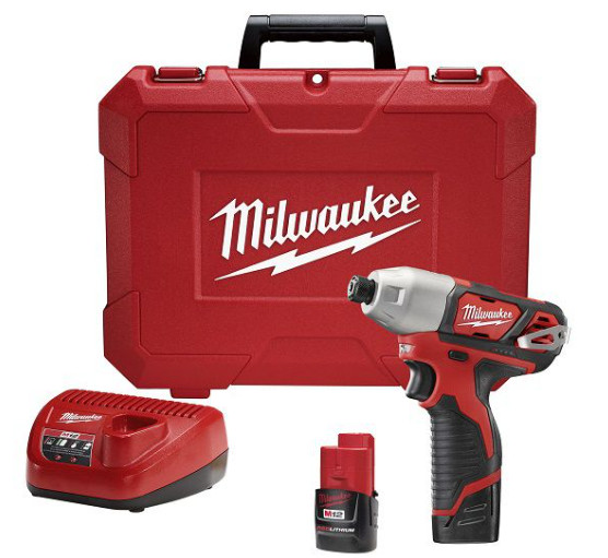 Milwaukee 2450-22 M12 1/4" Hex Impact Driver Kit-incl. 2 M12 batteries & charger