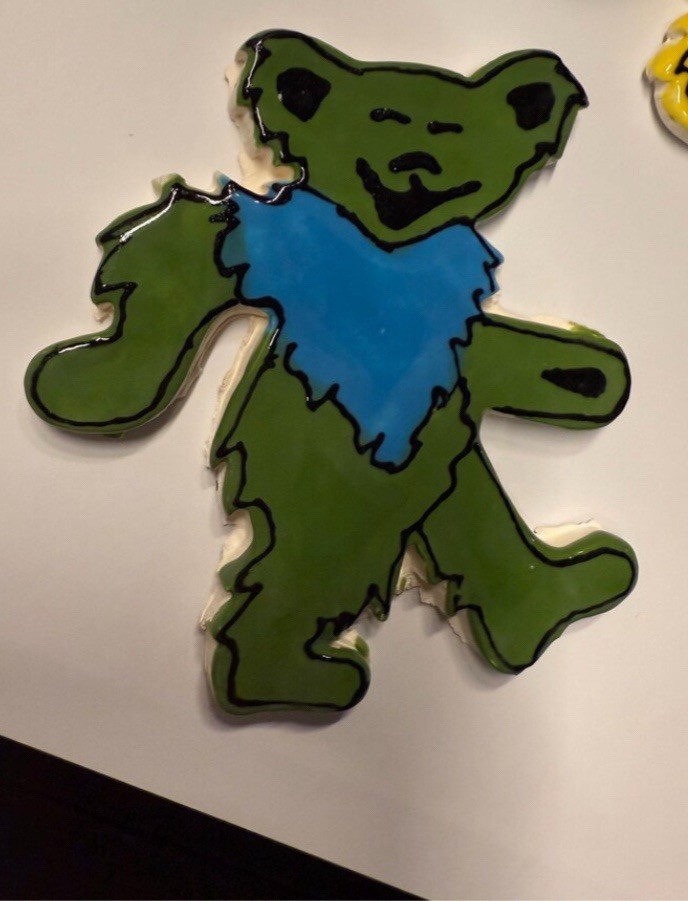 Green Ceramic Tile Grateful Dead Dancing Bear App 4” Height