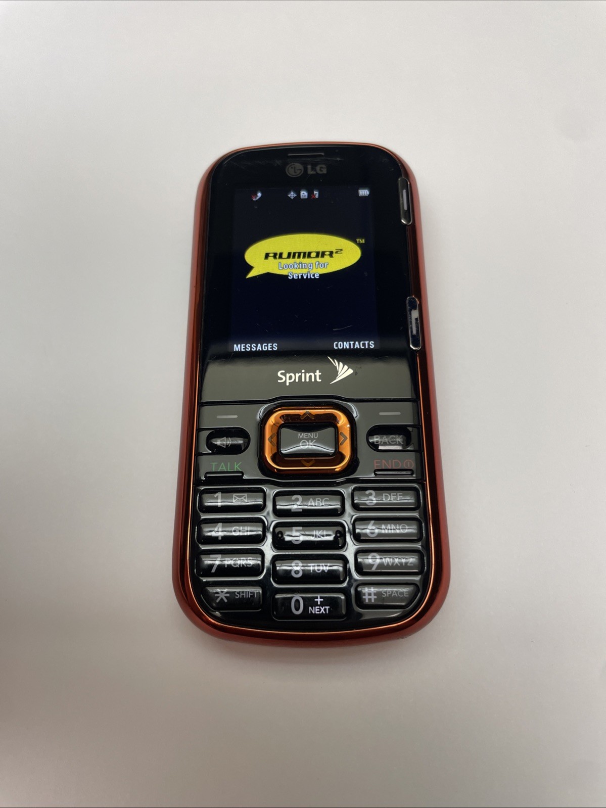 LG Rumor 2 Slider Phone (Sprint) - Black - As Is - Powers On - Orange