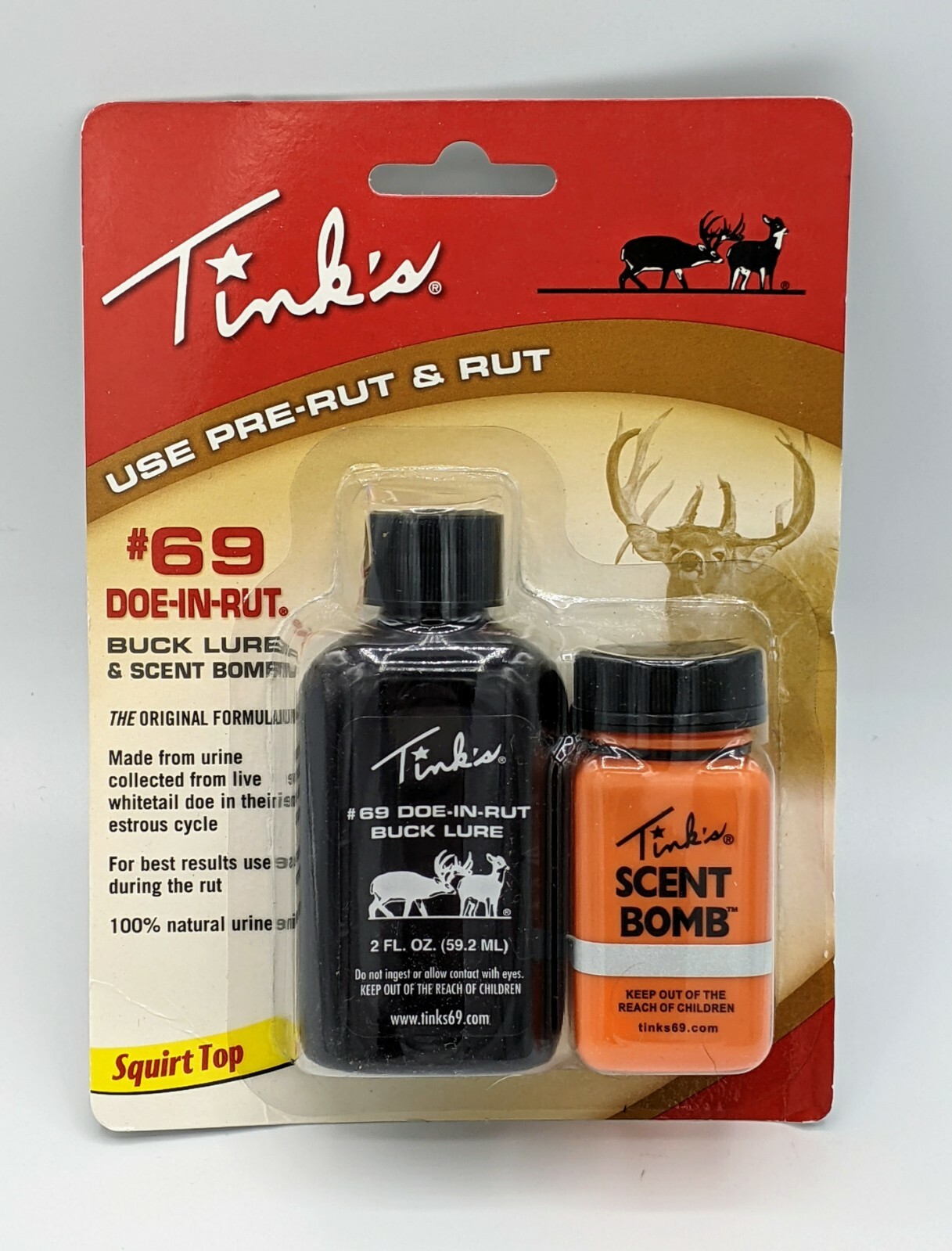 TINK'S THE ORIGINAL #69 FORMULA, BONUS BOMB Use Pre-Rut & Rut