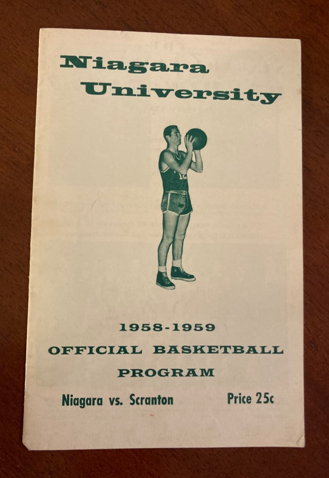 Vintage 1958-59 Niagara University vs. Scranton Basketball Program