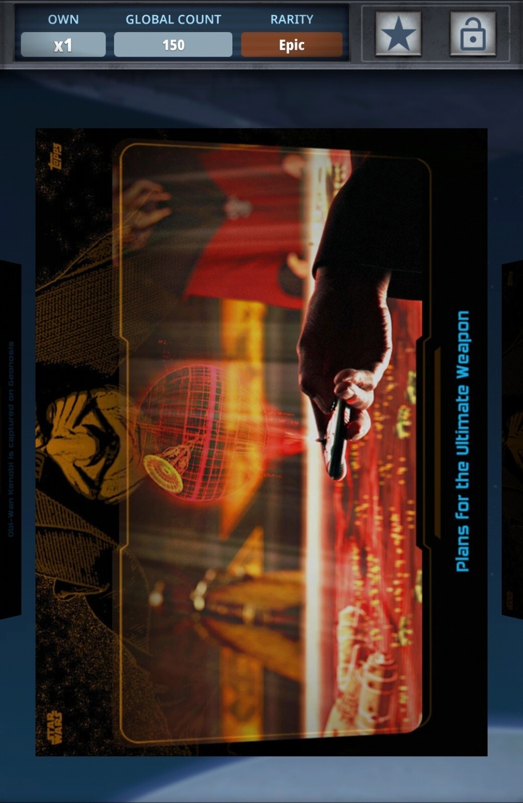 Star Wars Card Trader The Growing Menace W2 Base EPIC Plans Ult Weapon Digital