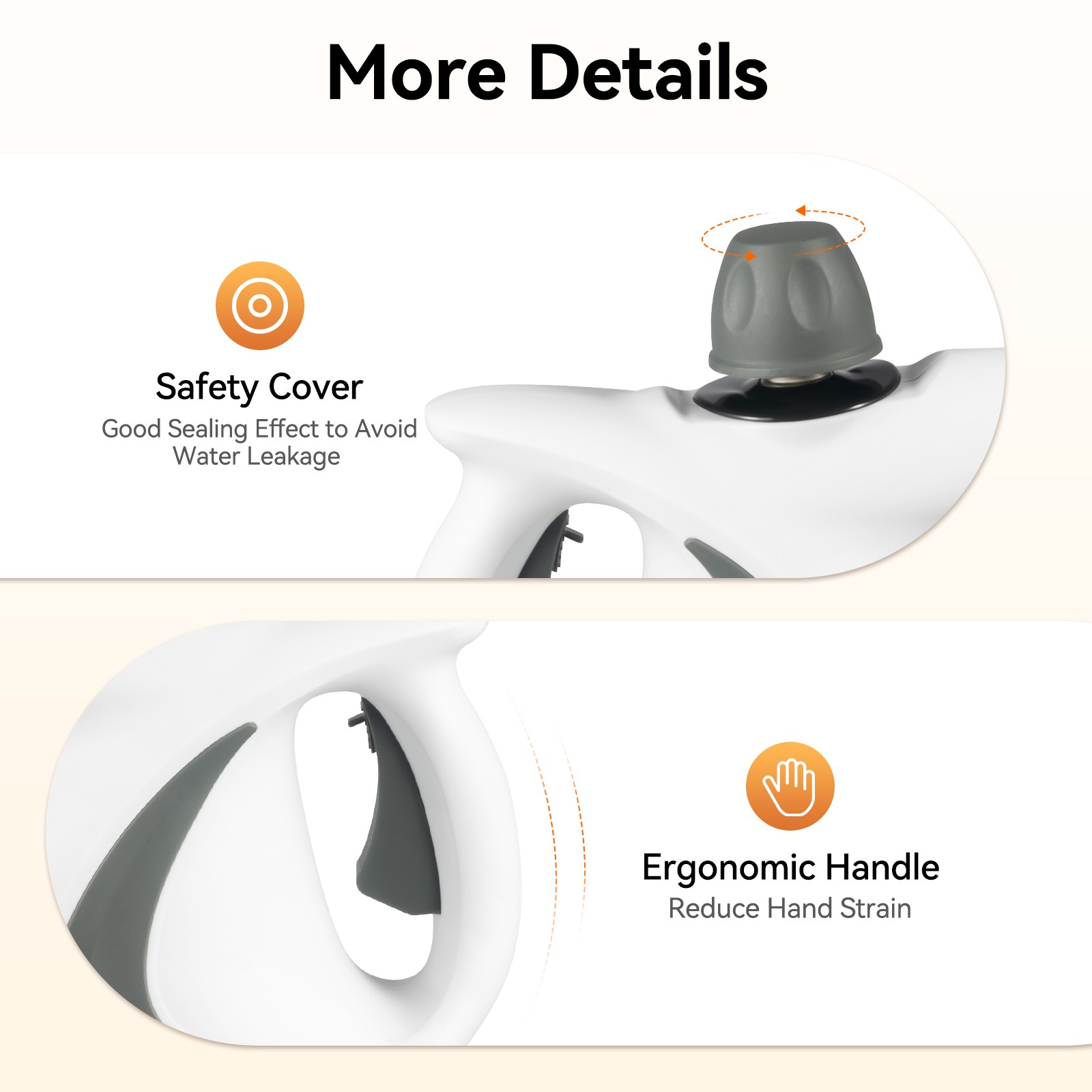 Handheld Steam Cleaner, Pressurized Multi-surface Natural Steam Cleaner