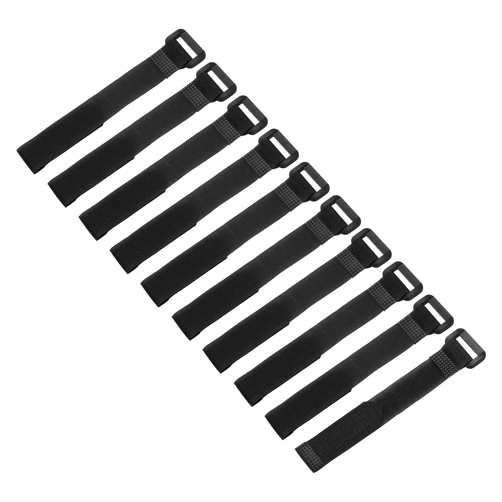 10Pcs Battery Tie Down Straps 0.6" x 8" Black Nylon Hold Down Hook Loop Strap