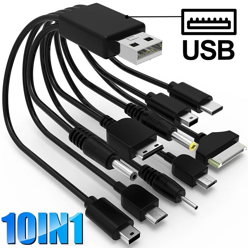 10-in-1 Multi-Function USB Charging Cable Universal Multi-Head Phone Charger
