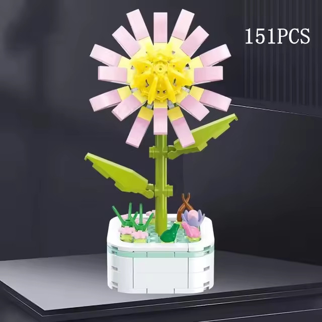 Wizardi Gold Chrysanthemum Compositae Building Brick Potted Flower F07M9-9(10...