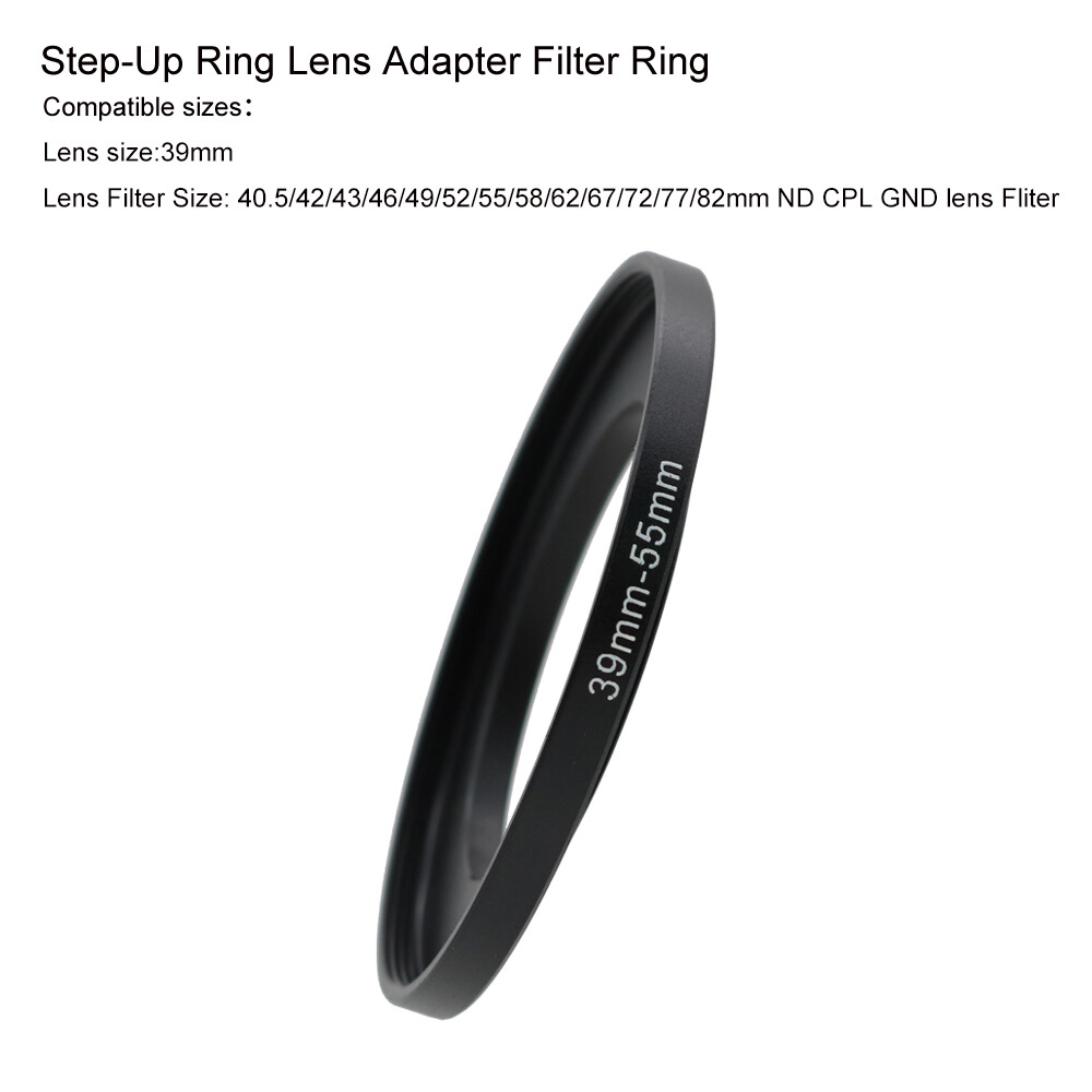 39-40.5/43/46/49/52/55/58/62/67/72/77/82mm Step-Up Ring Lens Adapter Filter Ring