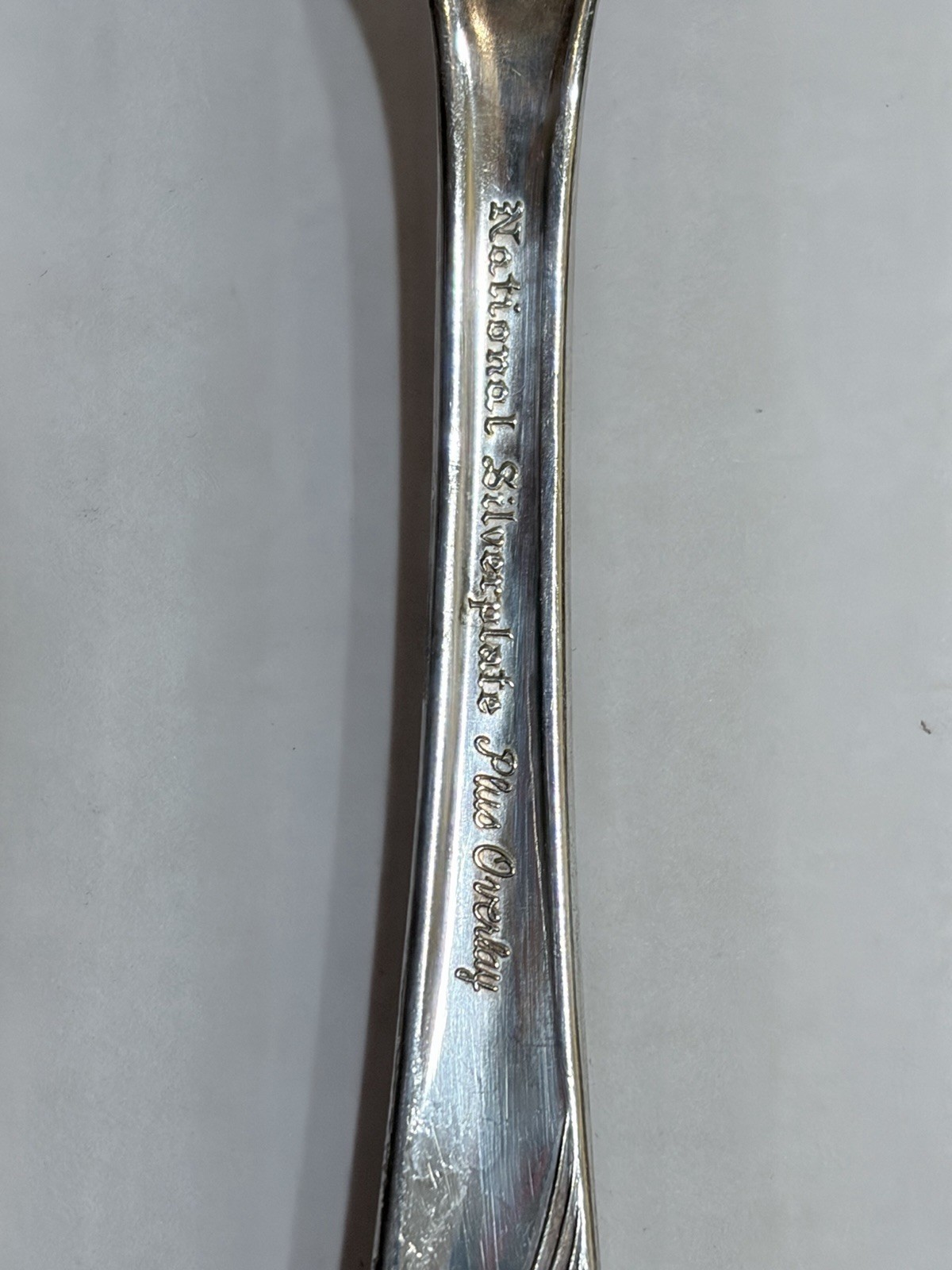 Set of 2 National Silver Co silver plate plus overlay dinner forks