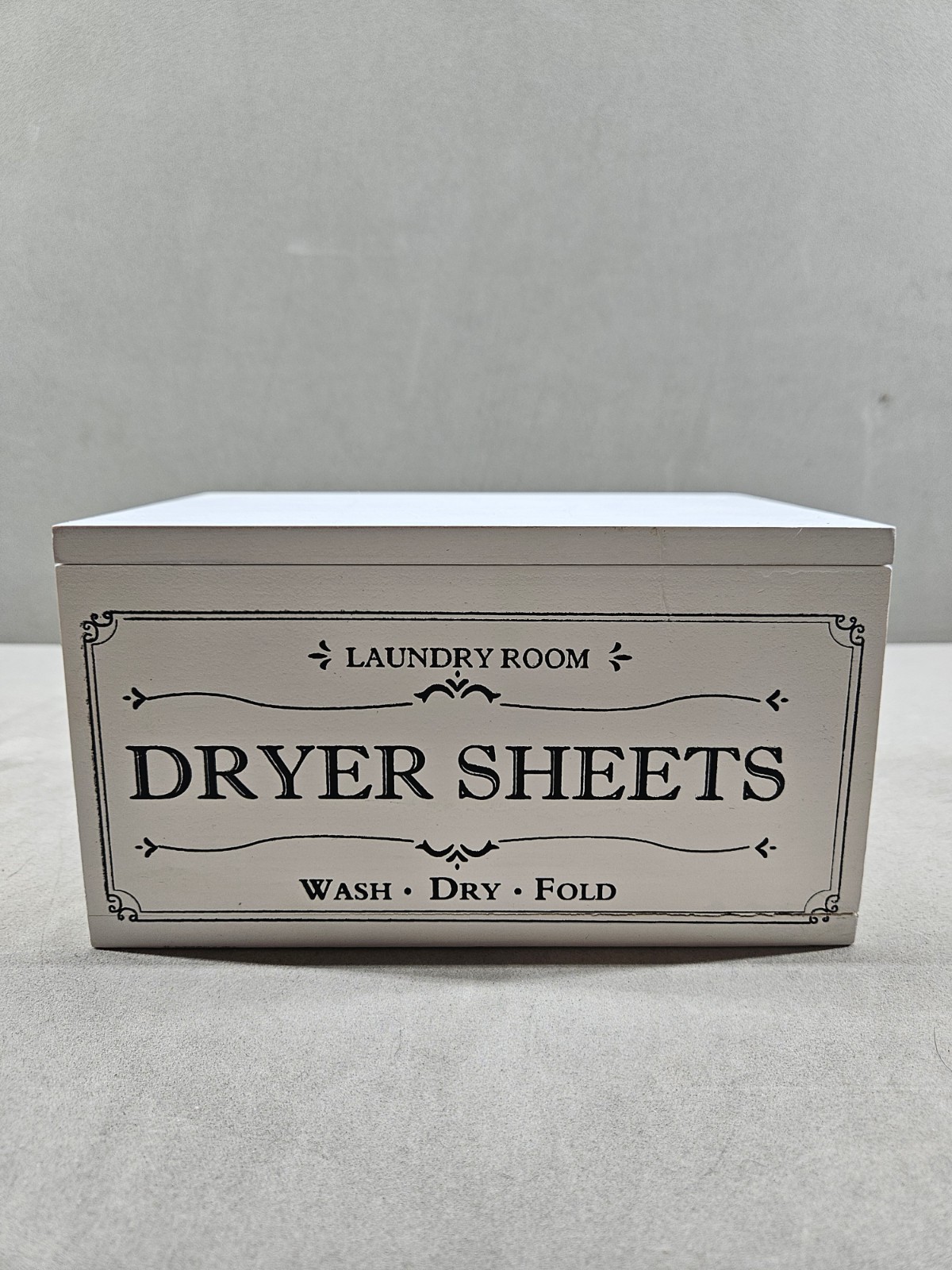 Laundry Room Dryer Sheet Wood Box