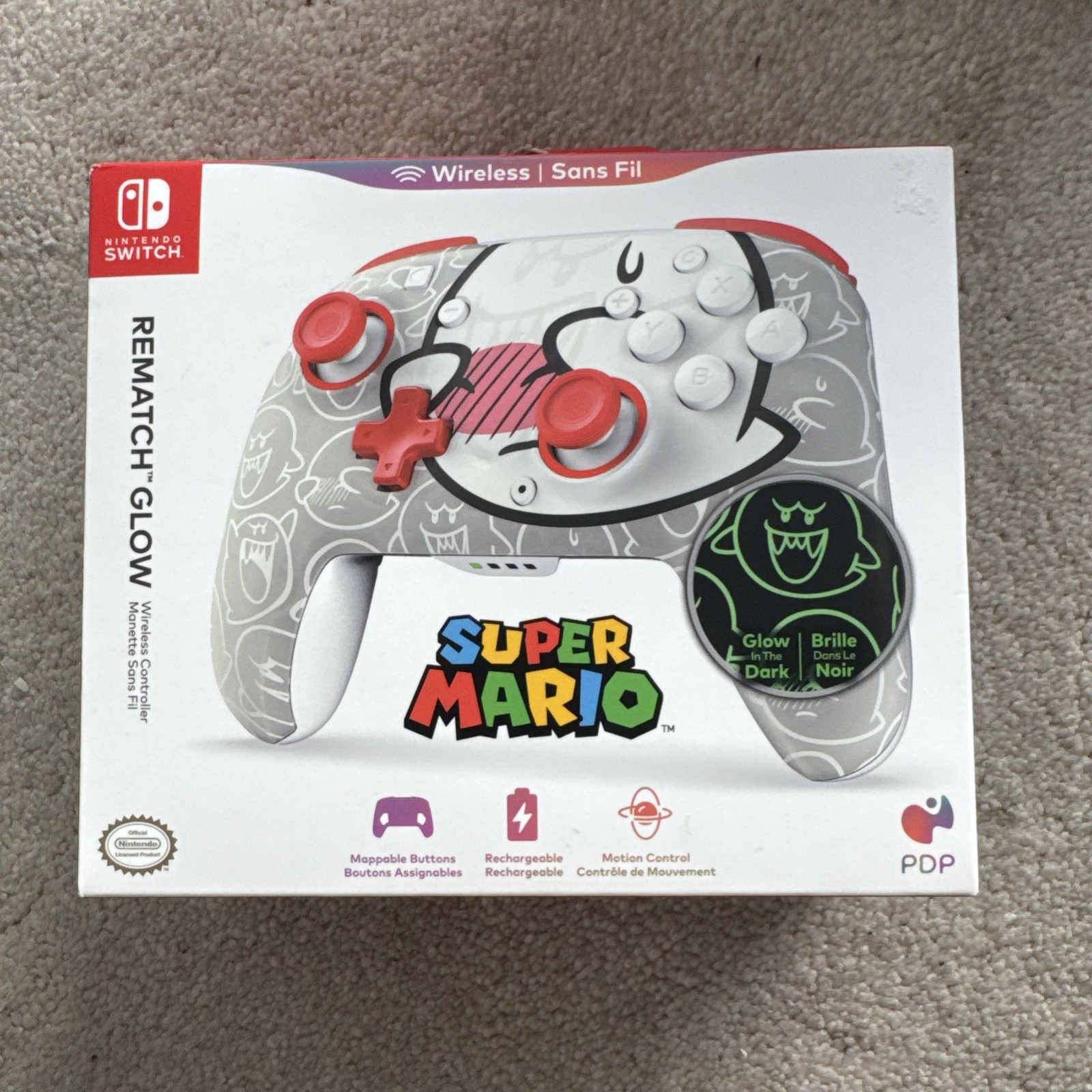 PDP - REMATCH GLOW Wireless Controller for Nintendo Switch™ - Boo Hoo