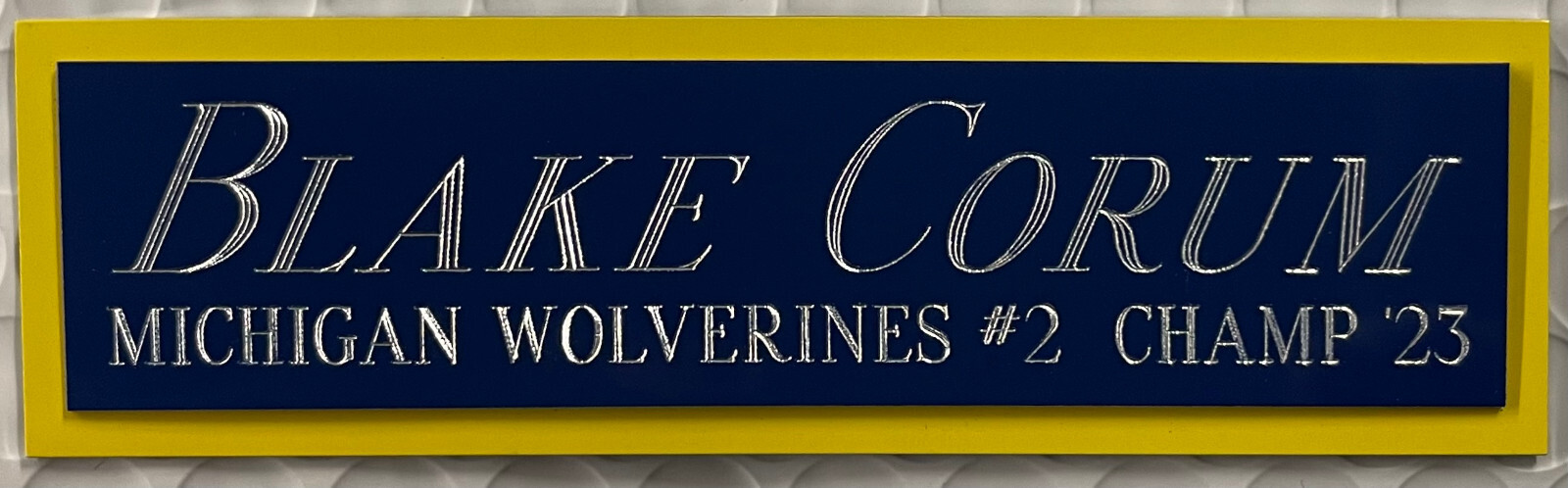 BLAKE CORUM MICHIGAN NAMEPLATE AUTOGRAPHED SIGNED FOOTBALL-HELMET-JERSEY-PHOTO