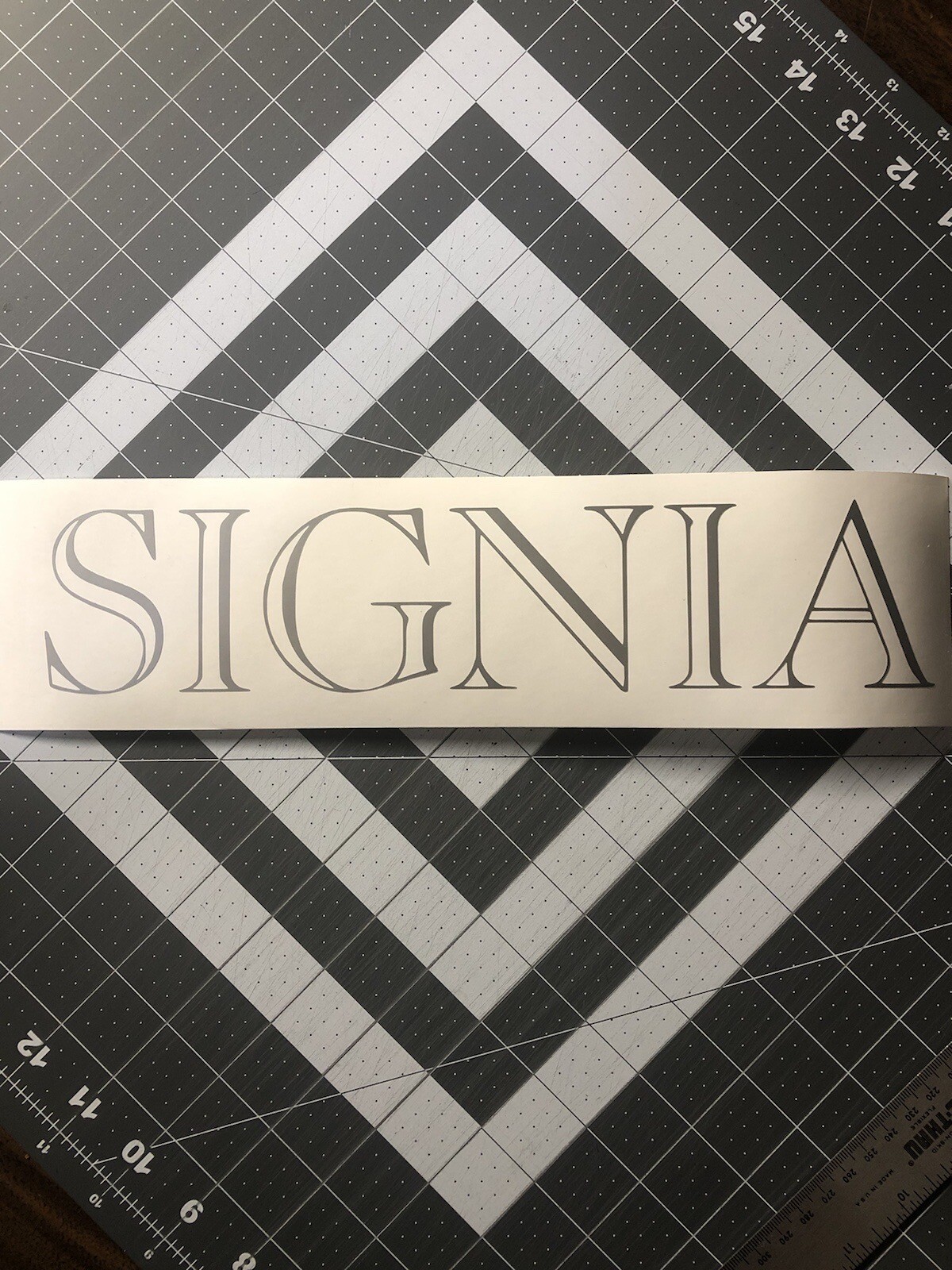 Signia Drum Head Logo Decal Silver High Quality Permanent Vinyl MadeUSA2.5 X 12”
