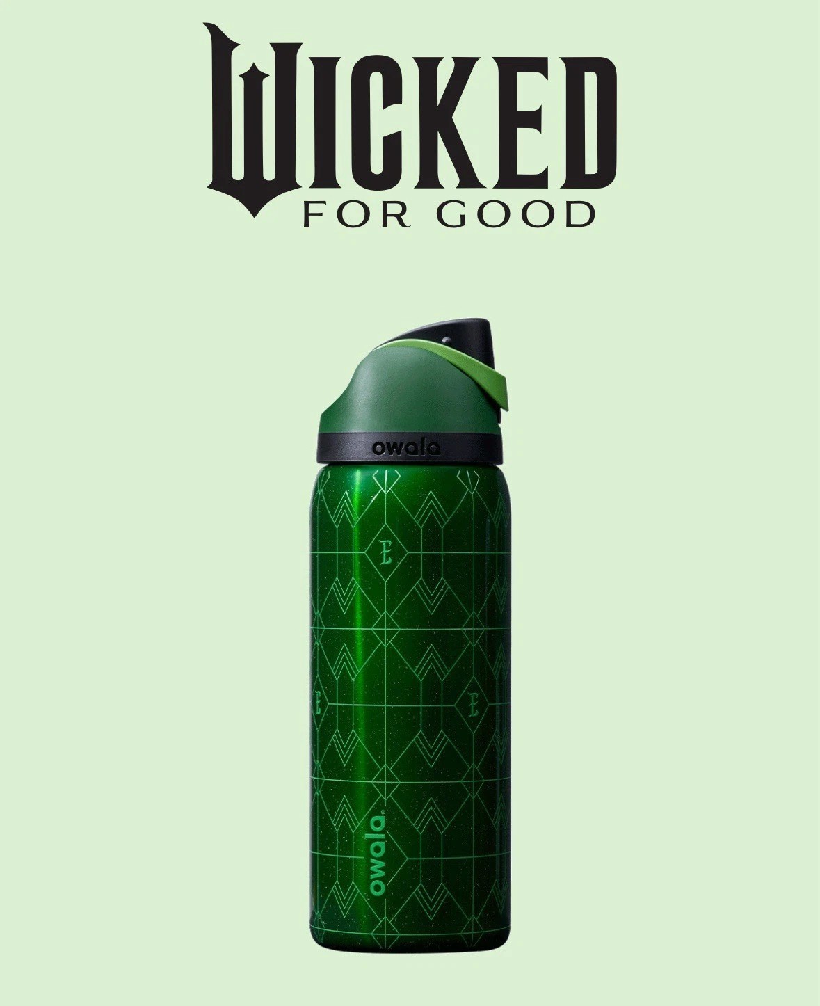 32oz FreeSip Wicked For Good Glinda & Elphaba Water Bottle Gift Owala FreeSip
