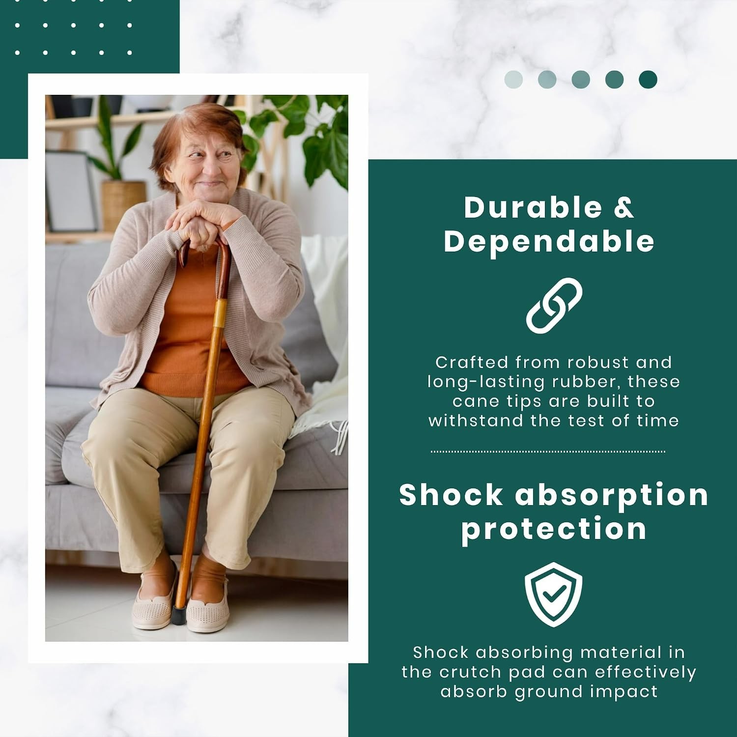 Comfortable & Durable Cane Tips - 1